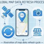 when does Google Maps update illustration showing map pin and satellite icon