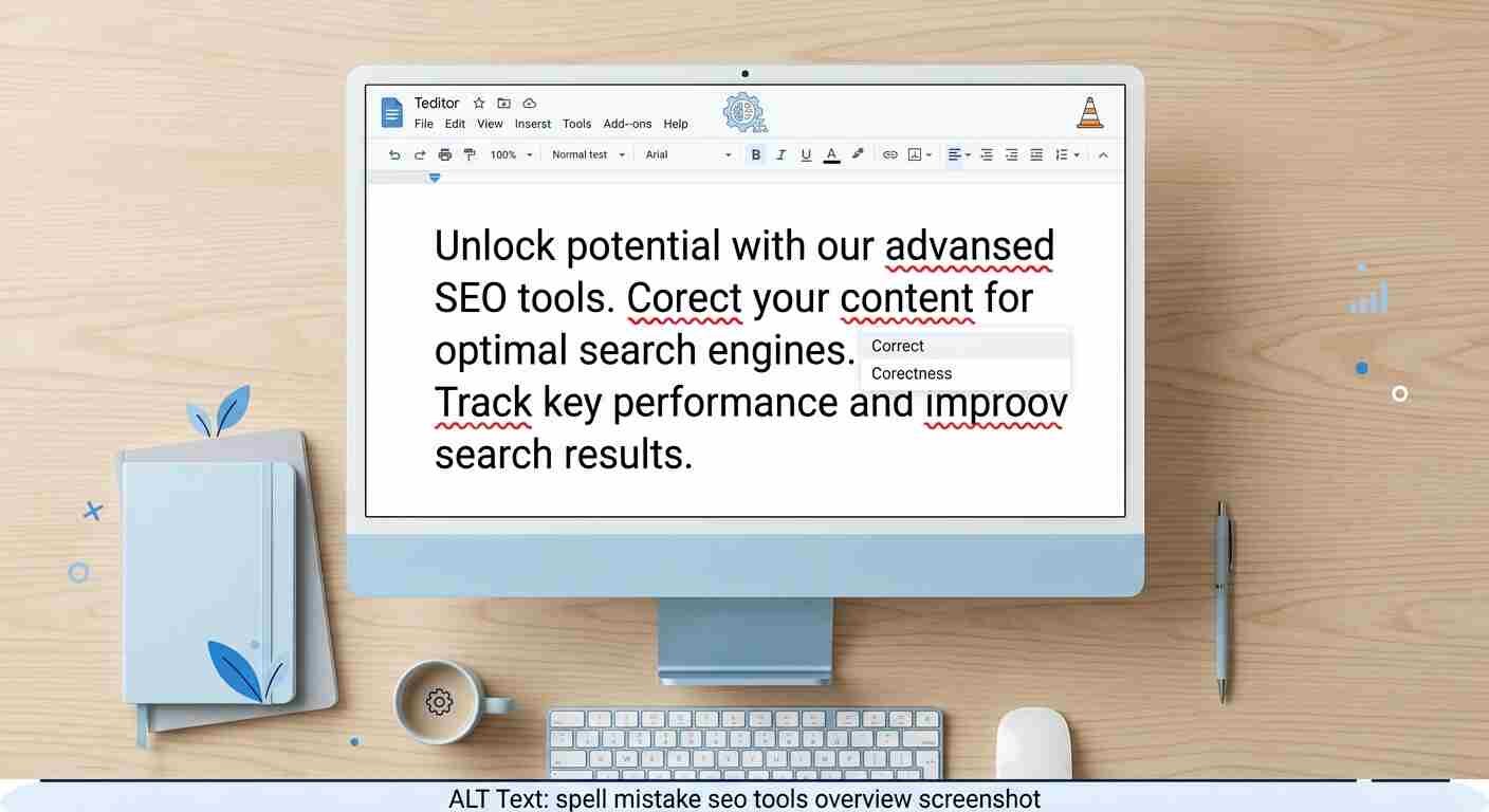 spell mistake seo tools overview screenshot